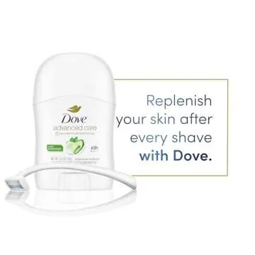 Dove Advanced Care Antiperspirant Deodorant Stick Cool Essentials for helping your skin barrier repair after shaving 72 hour odor control and all-day sweat protection with ProCeramide Technology 0.5oz