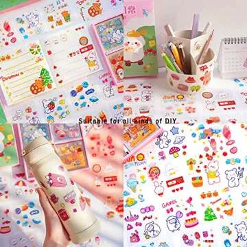 Kawaii Cartoon Rabbit Bear Stickers - 800 PCS PVC Stickers