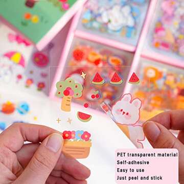 Kawaii Cartoon Rabbit Bear Stickers - 800 PCS PVC Stickers