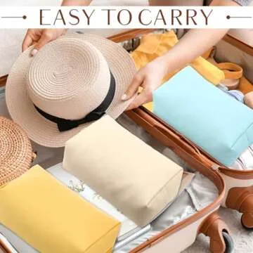 Sanwuta 9 Pcs Preppy Makeup Bag PU Leather Cosmetic Bag Makeup Pouch Plain Cosmetic Pouch Waterproof Toiletry Bags for Traveling Preppy Travel Purse Cosmetic Organizer(Macaron Colors)