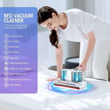 Bed Vacuum Cleaner with UV & HEPA Filter - 500W
