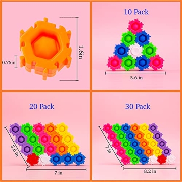 20 Pcs Popits Building Blocks, Bubble Popper Blocks, Sensory Toys for Kids That You Can Pop, Build, and Spin, PopIts Fidget Toys for Kids, Great as Fidget Party Favors and Goodie Bag Fillers