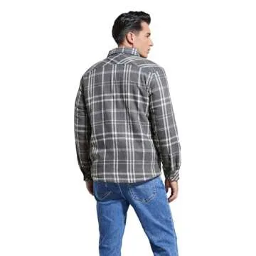 Puwasa Men's Sherpa Lined Flannel Jacket for Cozy Stay Warmth