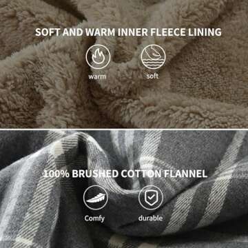 Puwasa Men's Sherpa Lined Flannel Jacket for Cozy Stay Warmth