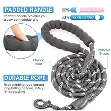 BAAPET Heavy Duty Reflective Dog Leash with Padded Handle