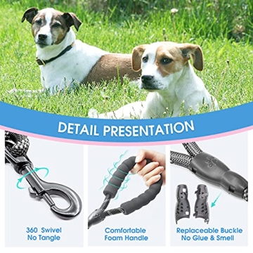 BAAPET Heavy Duty Reflective Dog Leash with Padded Handle