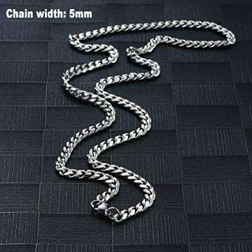 Sunling Solid Stainless Steel Cuban Chain Necklace - Custom Lengths and Widths