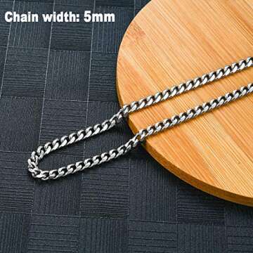Sunling Cuban Chain Necklace - Stainless Steel, Unisex Style