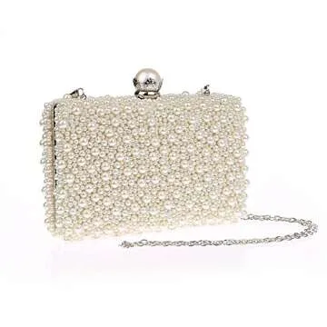 ZAKIA Faux Pearl Evening Clutch for Weddings & Parties