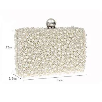 ZAKIA Faux Pearl Evening Clutch for Weddings & Parties