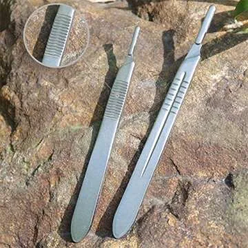 Surgical Grade Blades #11 10pcs Sterile with #3 Scalpel Knife Handle for Biology Lab Anatomy, Practicing Cutting, Medical Student, Sculpting, Repairing