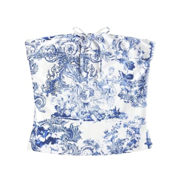 Stylish Floerns Bandeau Tube Top for Women in Blue