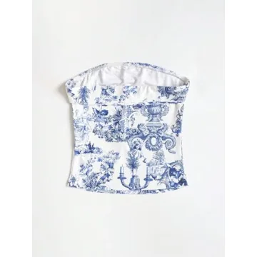 Stylish Floerns Bandeau Tube Top for Women in Blue