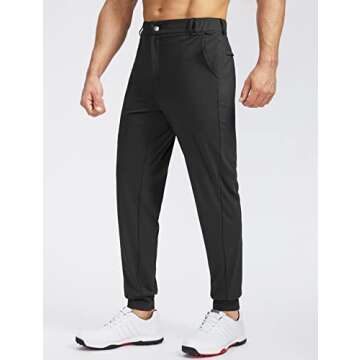 Soothfeel Men's Golf Joggers Pants with 5 Pockets Slim Fit Stretch Sweatpants Running Travel Dress W...