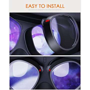 Amavasion Glasses Lenses Insert Compatible with Quest2, VR Headset Customized Easy-to-Install Frame Plus Lens Combination (SPH:-1.00(One Lens))