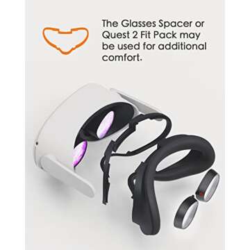 Amavasion Glasses Lenses Insert Compatible with Quest2, VR Headset Customized Easy-to-Install Frame Plus Lens Combination (SPH:-1.00(One Lens))