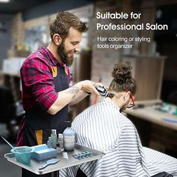 Premium Aluminum Adjustable Rolling Tray for Salon & Home