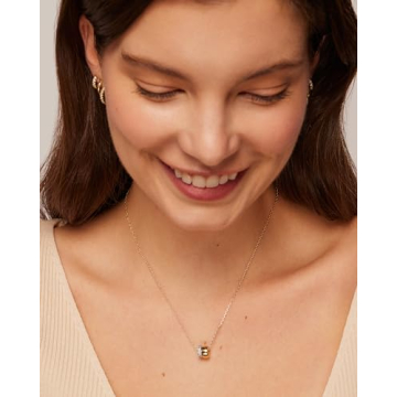 Elegant PAVOI 14K Gold Plated CZ Rondelle Pendant Necklace