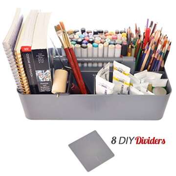 Enjoy Organizer -Large Carry Caddy Bin Basket Portable Office Desk Storage DIY- MADE IN USA (Orion Gray)