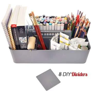 Enjoy Organizer -Large Carry Caddy Bin Basket Portable Office Desk Storage DIY- MADE IN USA (Orion Gray)