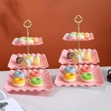 Elegant RAUVOLFIA 3 Tier Cupcake Stand for Any Occasion
