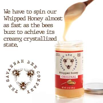 Savannah Bee Company Whipped Honey - All Natural Spreadable Honey