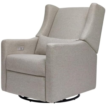 Babyletto Kiwi Electronic Power Recliner and Swivel Glider with USB Port in Performance Grey Eco-Wea...