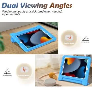 LTROP Kids Case for iPad 9th/ 8th/ 7th Generation (2021/2020/ 2019), iPad 10.2 Case for Kids, Shockproof Handle Stand Case for iPad 9/8/ 7 Gen 10.2 Inch - Blue