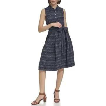 Tommy Hilfiger Women's Dresses,Sky Captain/Ivory,4