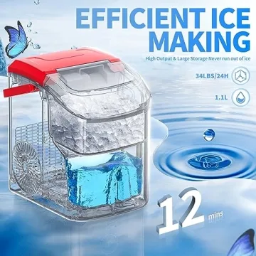 Nugget Countertop Ice Maker Soft Chewable Ice 34lbs24H