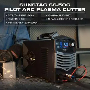 Sunstac Plasma Cutter 50Amps Non-Touch LCD Display for Beginners