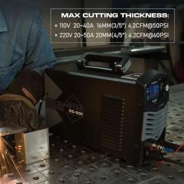Sunstac Plasma Cutter 50Amps Non-Touch LCD Display for Beginners