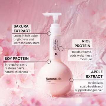 NATURELAB. TOKYO Perfect Volume Conditioner: Lightweight Hair Conditioner, Build Lift, and Body to Flat, Fine, or Limp Hair I 11.5 FL OZ / 340ml