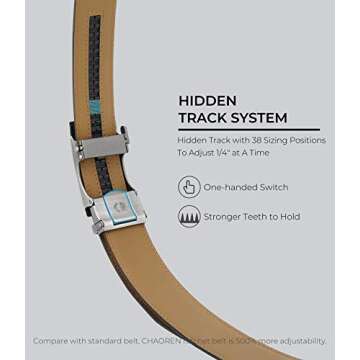 CHAOREN Mens Stylish Adjustable Ratchet Leather Belt