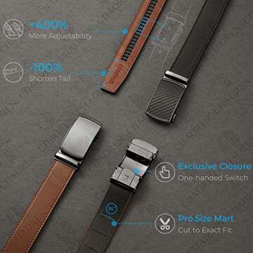 CHAOREN Mens Stylish Adjustable Ratchet Leather Belt