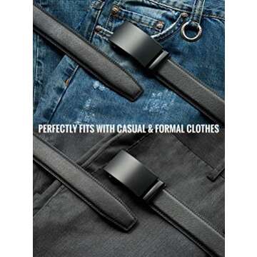 CHAOREN Mens Stylish Adjustable Ratchet Leather Belt