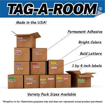 Color Coded Moving Labels for Boxes 800 Count Set