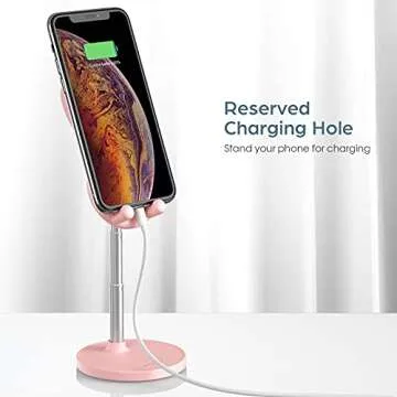 nediea Adjustable Bunny Phone Stand - Cute Desk Holder for Phones and Tablets