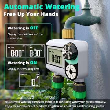 QUOBAS Dual Zone Sprinkler Timer with Brass Connectors