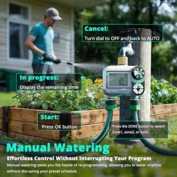 QUOBAS Dual Zone Sprinkler Timer with Brass Connectors