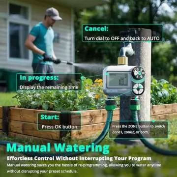 QUOBAS Dual Zone Sprinkler Timer with Brass Connectors