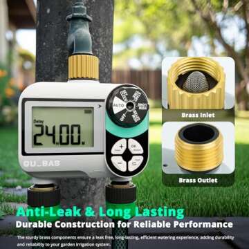 QUOBAS Dual Zone Sprinkler Timer with Brass Connectors