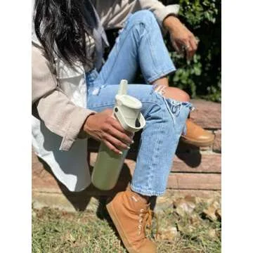 Zak Designs Harmony 32oz Stainless Steel Water Bottle - Eco-Friendly & Vacuum Insulated for Travel a...