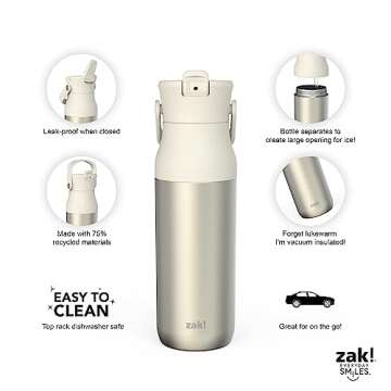 Zak Designs 32oz Eco-Friendly Water Bottle for All Uses