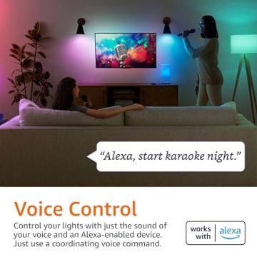 Amazon Basics Smart LED Light Bulb, Color Changing, Alexa Compatible