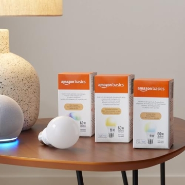 Amazon Basics Smart LED Light Bulb, Color Changing, Alexa Compatible