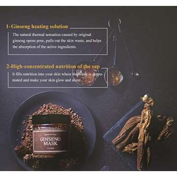 I'm from] Ginseng Mask, detox, elasticity, prevent fine lines, 3.97% ginseng extract, 120g, 4.23oz