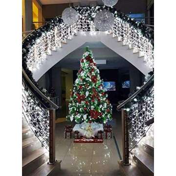 Toodour Christmas Icicle Lights Outdoor, 360 LED 29.5ft 8 Modes Fairy Icicle String Lights with 60 Drops, Led Christmas Twinkle Lights for Holiday, Party, Wedding, Eaves, Christmas Decorations (White)