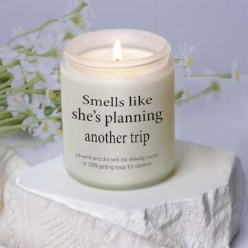 Travel Gifts for Women, Travel Gift, Best Gifts for People Who Travel, Traveling Gifts, Vacation Gifts, Birthday Gifts for for Travelers Women, Travel Agent, Girls Trip Gifts, Creative Travel Candle