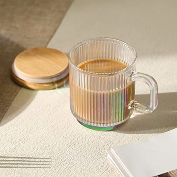 Joeyan Iridescent Glass Coffee Mugs Set of 2 - 11.5 oz